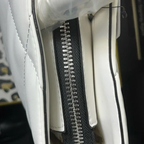 Guess White Quilted Tote with Silver Accent NWT - Picture 7 of 10